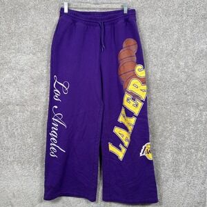Los Angeles Lakers Sweatpants L Purple NBA Lounge Jogger Pants Wide Leg